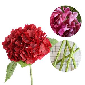 Fleur d'hortensia artificielle de haute qualité, toucher réaliste, en tissu de soie blanc, aspect naturel, pour mariage - Product Image 5