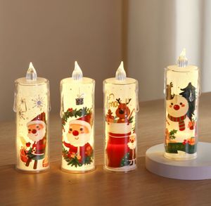 Velas LED sin Llama con Diseño Navideño de Papá Noel y Muñeco de Nieve, Funcionan con Pilas, Decoración Navideña para Festividades - Product Image 3