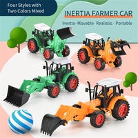 Vente en gros de mini tracteurs agricoles en plastique pour enfants, modèle de camion à friction, jouet de voiture de ferme à inertie