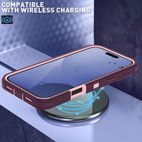 3 en 1 360 Antichoc Defender Noir Ceinture Clip Téléphone étui pour iphone 17 16 15 14 13 360 Rotation Béquille Combo Fundas Forros