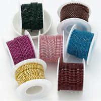 Chaînes de strass en verre SS4 SS6 SS8 SS12 SS16 en gros, appliques de strass en cristal, garnitures de diamants en cristal, chaînes de strass en verre