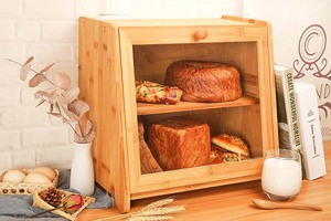 Công suất lớn tre bánh mì bằng gỗ lưu trữ chủ <span class=keywords><strong>2</strong></span> <span class=keywords><strong>Tier</strong></span> Tre hộp bánh mì - Product Image 2