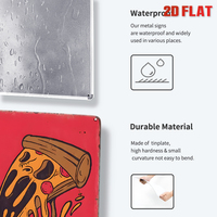 Juego de Letreros Metálicos con Temática de Pizza Retro, Decoración de Pared Vintage para Cocina, Comedor o Bar