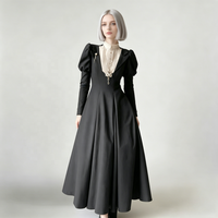 Robe gothique victorienne noire Lolita OP, élégante, rétro, costume de cosplay, robe de soirée formelle vintage pour femmes