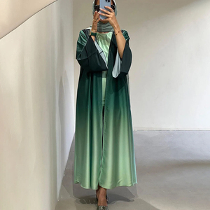 Ensemble Abaya Habib Muslim 2 pièces <span class=keywords><strong>dégradé</strong></span> ombré – Abaya ouverte dégradée avec robe intérieure – Vente en gros - Product Image 5