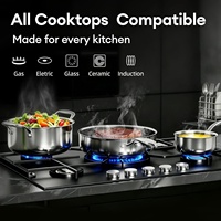 Ensemble de casseroles en acier inoxydable 18/10 de haute qualité, non toxique, pour cuisinière à induction, avec revêtement antiadhésif en nid d'abeille