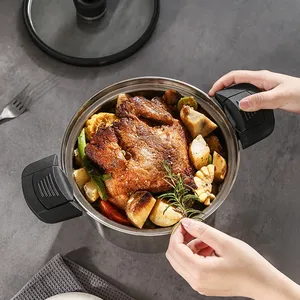 Base encapsulée en acier inoxydable à trois plis poignée <span class=keywords><strong>de</strong></span> casier en soie 5L gagner du temps nutrition ustensiles <span class=keywords><strong>de</strong></span> cuisine micro autocuiseur pot thermique - Product Image 6