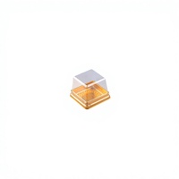 Boîte à gâteaux, desserts, pâtisseries, bonbons, sushi en plastique transparent noir doré PET écologique, petite, 60x60x42mm, avec couvercle