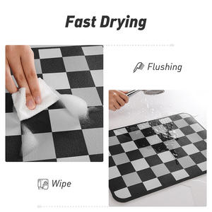 Tapete de drenaje para cocina, a cuadros, impermeable, antideslizante, absorbente, para usar en el fregadero y la mesa - Product Image 1