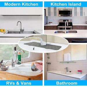 Alfombrilla Antisalpicaduras de Silicona PVC para Grifo de Cocina, Alfombrilla Absorbente con Diseño Antisalpicaduras - Product Image 2