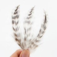Plumes de coq grizzly en gros, grises, couleur chinchilla, en guirlande, pour la fabrication de mouches de pêche à la mouche, fournitures d'artisanat en vrac