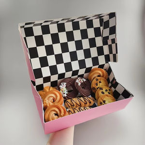 Emballage de boulangerie rectangulaire pour beignets, estampage à froid, emballage personnalisé en carton pour biscuits, boîte de boulangerie - Product Image 2