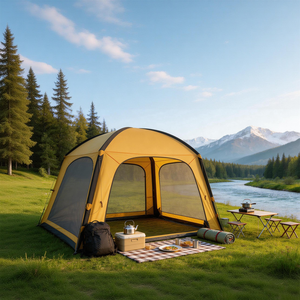 Square Camping <b>Canopy</b> <b>Tent</b> with Zipper n 4-Way Ventilation Waterproof Dome <b>Tent</b> for Outdoor Camping and Family Gatherings - Product Image 2