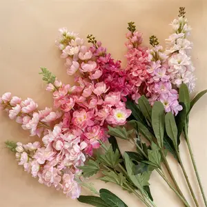 IFG Amazo Hot Selling Real Touch Silk Fushia and Colorful Delphinium Artificial Flowers for Wedding Arrangement