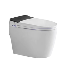 WC intelligent monobloc de luxe certifié ETL avec évacuation en S, télécommande incluse, capteur et chasse d'eau électrique automatique