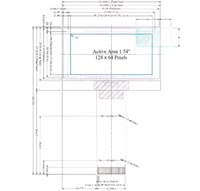 Módulo de Pantalla PMOLED OLED de 1.54 Pulgadas, 128x64, SSD1309, Interfaz I2C SPI, UG-2864KLBMG01 para Arduino y Aplicaciones Industriales