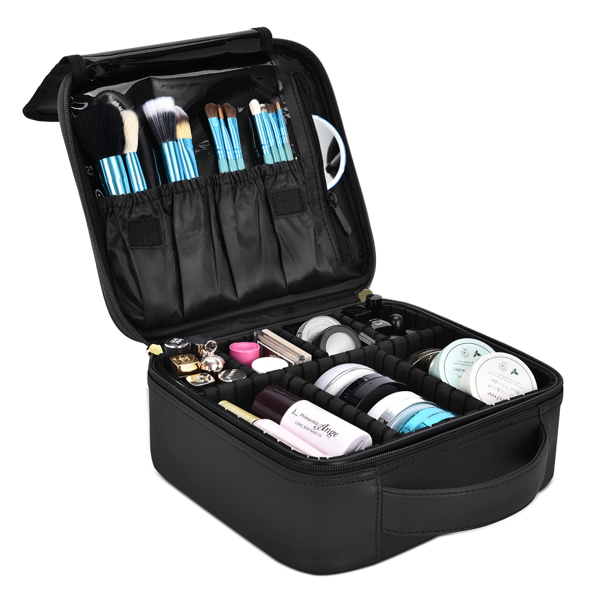 Новая классическая дорожная сумка для макияжа Organizador para maquillaje Рождественские подарки Регулируемый мягкий разделитель Органайзер для макияжа