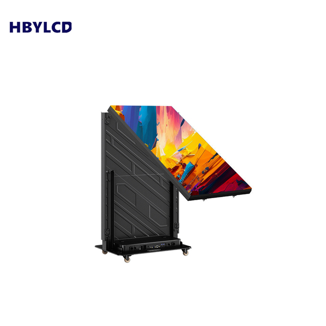 HBYLCD Gob P1.86 Portable Foldable Led Poster Display Indoor Digital Folding Led Screens Movable Poster Led Display