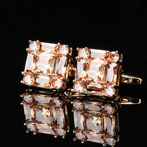 Offre Spéciale nouveaux boutons de manchette de mode pour hommes boutons de manchette en cristal de diamant français boutons de manchette en cristal rouge - Product Image 5