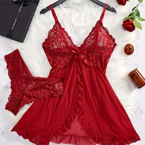 इसके अलावा आकार की महिलाएं सेक्सी 2-टुकड़ा फीके अंडरवियर पुष्प पैटर्न वाले पुष्प बुना ग्रीष्मकालीन परिप्रेक्ष्य सूट - Product Image 2