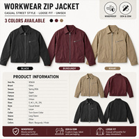 Veste de travail vintage pour homme personnalisée, en coton, manches longues, chaude pour l'hiver, coupe-vent, respirante, fermeture éclair