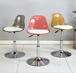 Tabourets <span class=keywords><strong>de</strong></span> <span class=keywords><strong>bar</strong></span> commerciaux pivotants avec dossier <span class=keywords><strong>transparent</strong></span> en plastique, chaise haute réglable en hauteur, tabourets <span class=keywords><strong>de</strong></span> comptoir pour la cuisine - Product Image 1