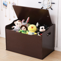 Espresso Classic Austin - Banco de almacenamiento de madera con tapa con bisagras de seguridad, caja organizadora de juguetes de gran capacidad para niños
