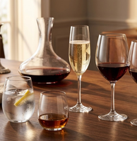 LAKOTTO Verre à vin moderne soufflé à la machine à tige fine, 500 ml (18 oz), en verre microcristallin 98, coupe à froid, pour bar et maison