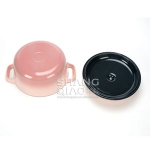 Four néerlandais <span class=keywords><strong>en</strong></span> <span class=keywords><strong>fonte</strong></span> émaillée de 7 pouces avec couvercle, Casserole de qualité supérieure, Casserole <span class=keywords><strong>ronde</strong></span> <span class=keywords><strong>en</strong></span> <span class=keywords><strong>fonte</strong></span> rose de 18 <span class=keywords><strong>cm</strong></span> - Product Image 6