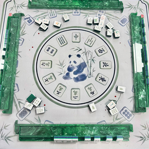 Juego <span class=keywords><strong>de</strong></span> Mahjong Americano Verde con Patrón <span class=keywords><strong>de</strong></span> Bambú, 160 Fichas Incluidas, Tablero, Regla y Mate para Fiestas y Noches <span class=keywords><strong>de</strong></span> Juego en Familia - Product Image 6
