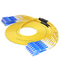 Cable Óptico de Ramificación Monomodo de 12 Núcleos SC-SC, Cable de Fibra Preterminado, Línea de Fibra de Ramificación con Cubierta Exterior de PVC