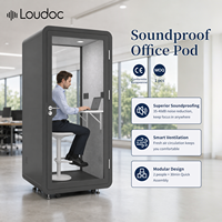 Cabine de bureau individuelle insonorisée, cabine téléphonique préfabriquée, box acoustique d'intimité, poste de travail silencieux écologique pour bureaux ISO, immeubles et hôtels