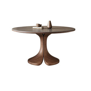 Ensemble de table à manger ronde en bois massif de style nordique moderne - Durable et écologique pour la maison, l'hôtel, la restauration - Product Image 1