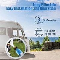 Filtro de agua en línea para RV certificado NSF 401/42, 2 paquetes, Protector Flexible, reduce el mal sabor, fluoruro, más sedimentos, agua potable