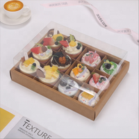 Boîtes de boulangerie rigides gaufrées pour biscuits, cupcakes, macarons, desserts, friandises, emballages de gâteaux de mariage, avec 6/9/12 compartiments
