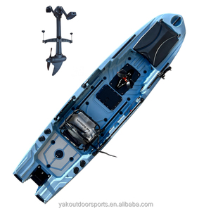 Nouveau kayak à pédale de coque en PE de 12 pieds, moteur d'entraînement pour une à deux personnes, grandes trappes pour le surf et la pêche en kayak dans les rivières - Product Image 5