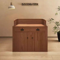 Vente en gros 2025 nouveau restaurant en bois de style commercial japonais petit bureau de réception debout mobile