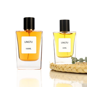 ขวดน้ำหอมแก้ว Lingtu 100 มล. 60 มล. ทรงสี่เหลี่ยมใส พร้อมฝาปิดสำหรับน้ำหอม - Product Image 1