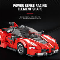 Ensemble de Construction de Voiture de Course Technique de Luxe, Modèle Célèbre Rouge Vif, Briques Blocs, Jouets DIY, Cadeau pour Enfants, Compétition Sportive Éducative