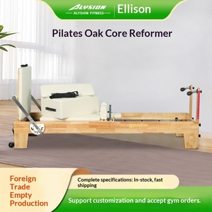 Lit de Pilates en chêne (bois de caoutchouc) pour usage commercial, cours privés, mise en forme féminine, entraînement multifonctionnel, studio de yoga - Product Image 4