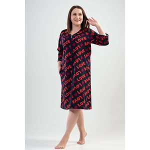 Vestido de Casa para Mujer, Talla XXL, Manga 3/4, con Cierre y Bolsillos, Ropa de Dormir - Product Image 6