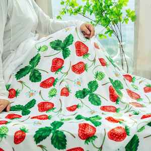 Sweet Fruit Strawberry Flannel Fleece Blanket Cute Gifts Cozy Soft Fuzzy Lightweight Customized <b>Throw</b> Blanket <b>for</b> Bed <b>Couch</b> Sofa - Product Image 6