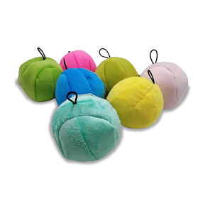 Cina OEM/ODM Puppy Tender Tuffs Ball Tough peluche Dog Toy palla rotonda colorata con Squeaker resistente alle forature - Product Image 1