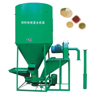 Multifunctionele Droog Poeder Verticale Mixer Veeteelt Soja Maaltijd Pluimveevoer Mixer Grinder Machine