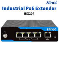 Extensor PoE Industrial Gigabit de 4 Puertos con Salida PoE+ de 90W, Entrada PoE++ para Riel DIN, Repetidor Ethernet de 100m con Protección Contra Sobretensiones de 6kV para CCTV