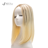 Topper capillaire en cheveux naturels pour femmes, couleur blonde, vente directe d'usine, cheveux raides de 12 pouces