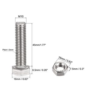 Galvanized Carbon Steel Full Threaded Hexagon Bolt Screw Astm M8 M16 Zinc Plated <b>Fasteners</b> and Hex Head Bolts 5/8" Classe 4.8 - Product Image 2