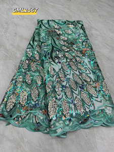 <span class=keywords><strong>2023</strong></span> prix compétitif or corde dentelle tissu élégant Tulle broderie luxe mariée paillettes tissu dentelle français mariage velours - Product Image 3