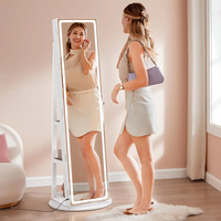 Armoire de présentation de bijoux minimalisme moderne miroir complet rotatif à 360 degrés au sol
