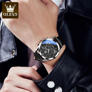 Reloj de Cuarzo Multifuncional para Hombre Olevs 2876, Estilo Ejecutivo, Correa de Cuero, Resistente al Agua, Cronógrafo, <span class=keywords><strong>Calendario</strong></span> - Product Image 4